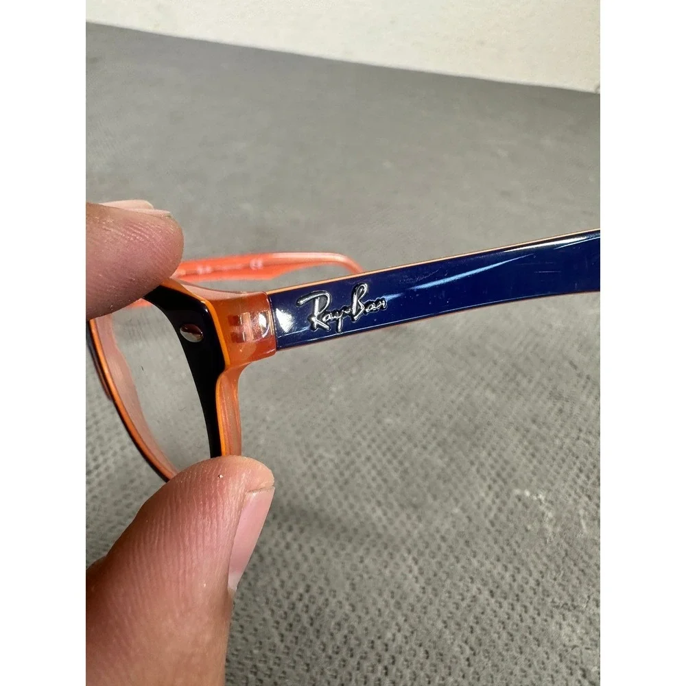 Ray-Ban RB 1555 3762 Navy Blue Orange Eyeglasses Frames 48-16-130 Kids Women
